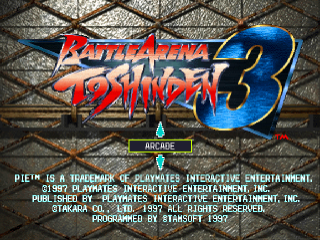 Battle Arena Toshinden 3 title screen for Playstation